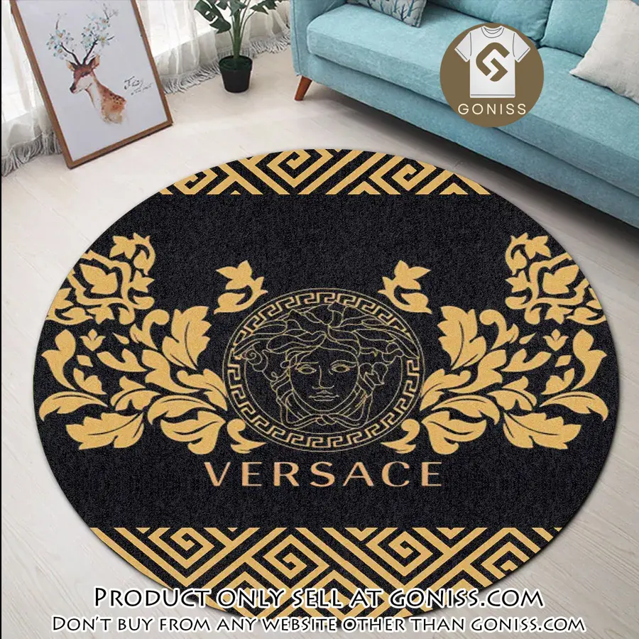 Versace medusa pattern luxury brand round rug carpet home decor gn0130781